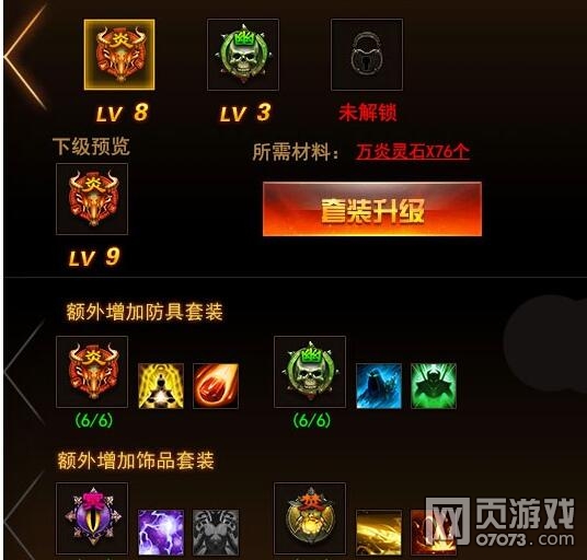 傲战无双套装升级与激活比较分析