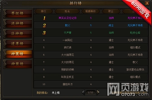 金榜题名8090《传奇霸业》大区百事通