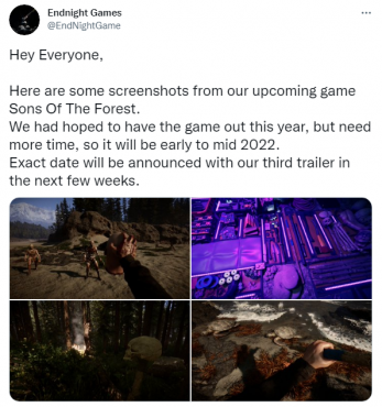 恐怖生存游戏《森林之子》跳票 延期至2022上半年发售