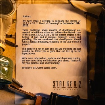 《潜行者2》官宣跳票 继续测试，延期至12月8日发售