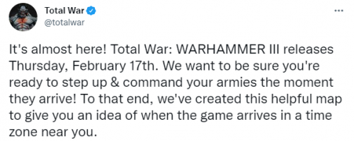 《全面战争战锤3》解锁时间公布 2月17日下午4点解锁