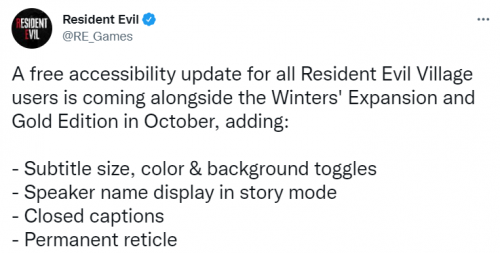 《生化危机8》将在十月推出免费更新 与DLC一起上线