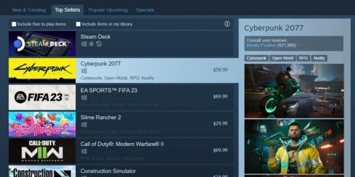 《赛博朋克2077》被动漫带火 成Steam最畅销的游戏