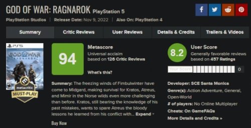 《战神5》M站用户评分8.2：细腻的感情描写十分出彩