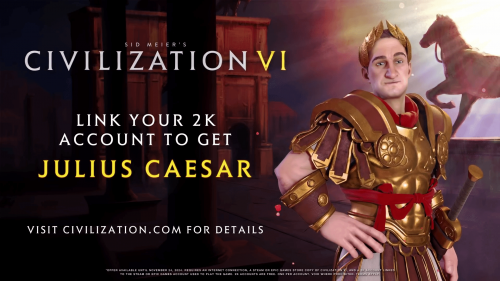《文明6》加入凯撒大帝 2K帐户登陆游戏就能免费获取