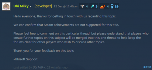 育碧确认Steam版《刺客信条：英灵殿》不包含成就系统